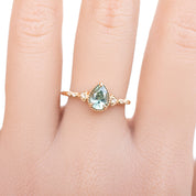 Agatha Ring, 0.87ct Green Montana Sapphire