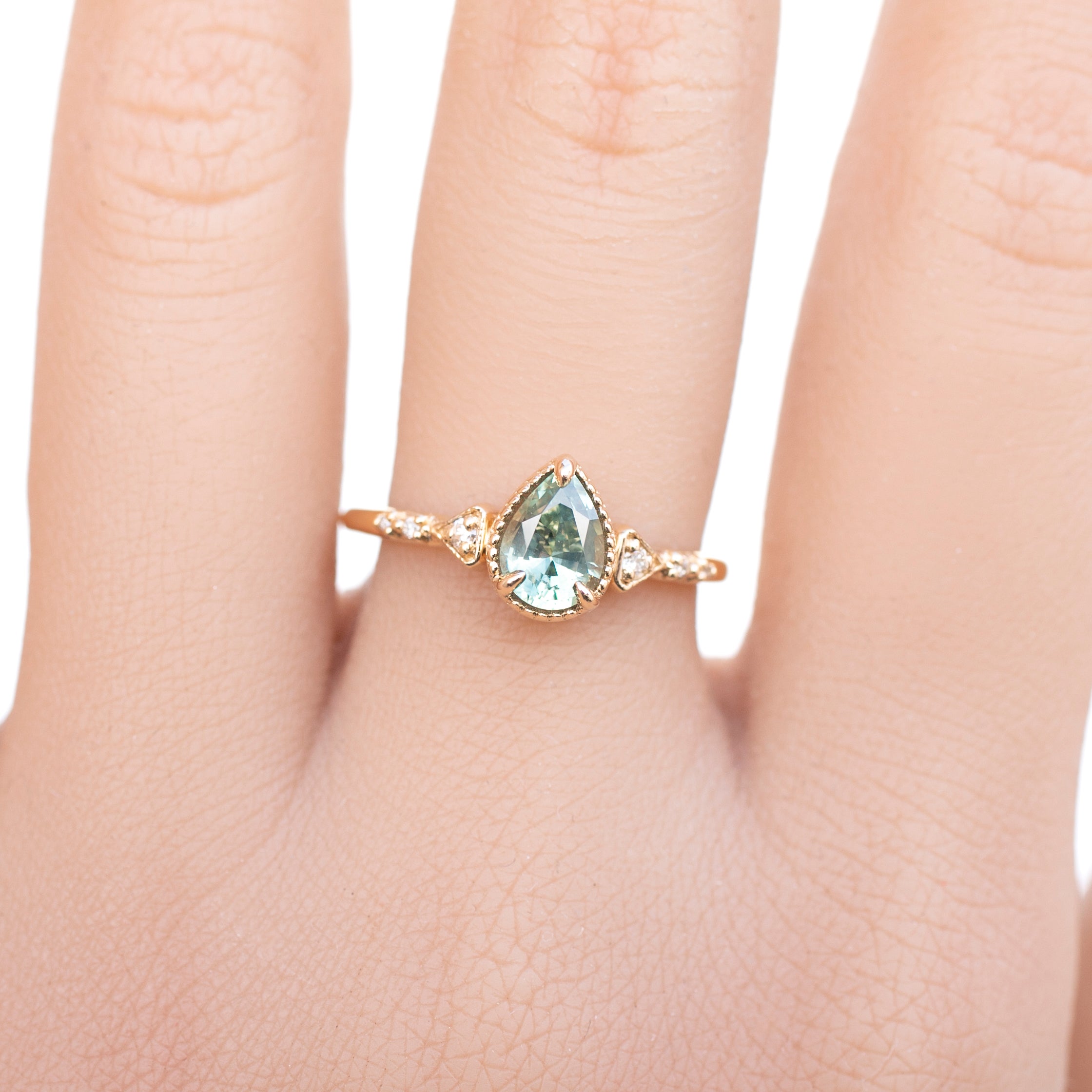 Agatha Ring, 0.87ct Green Montana Sapphire