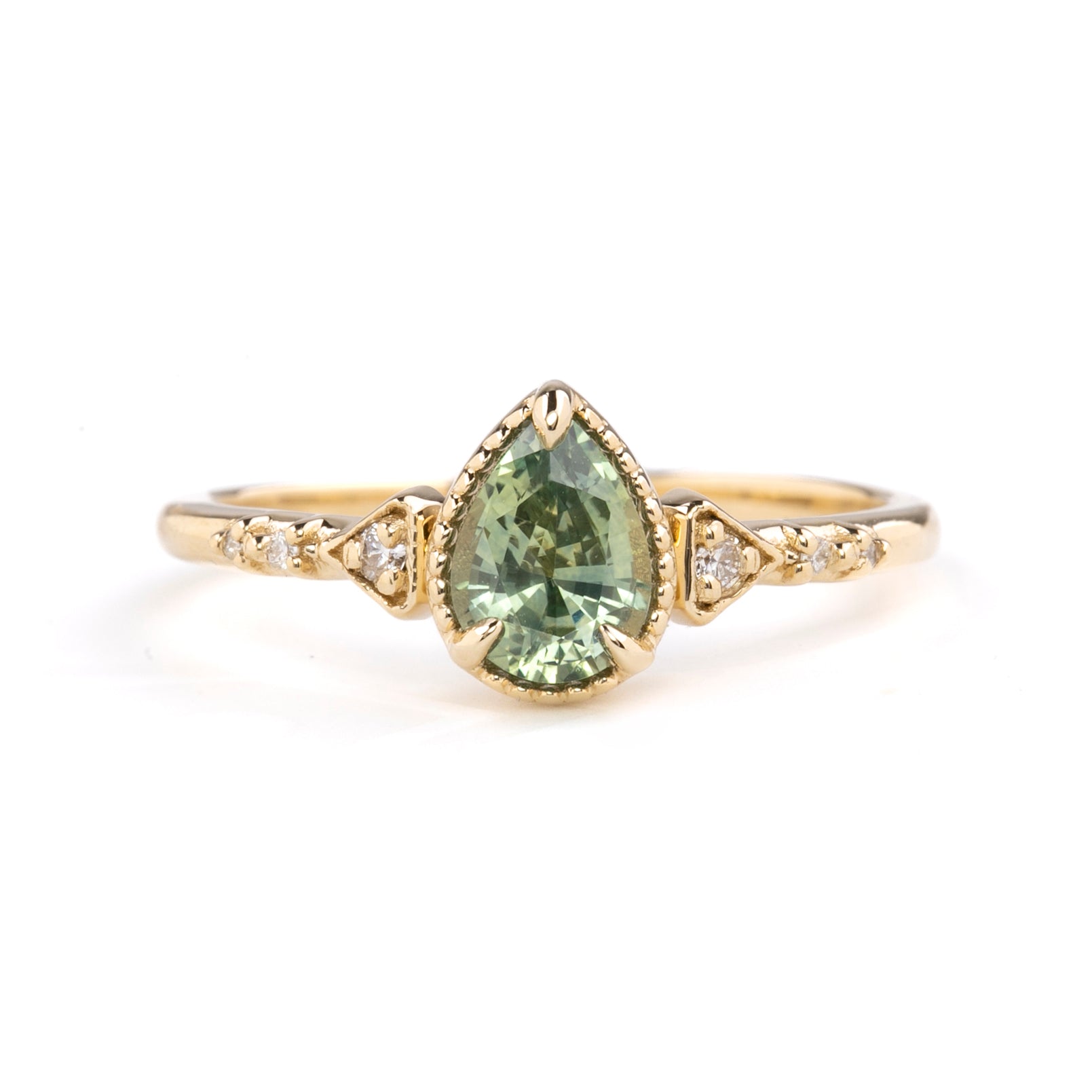 Agatha Ring, 0.87ct Green Montana Sapphire