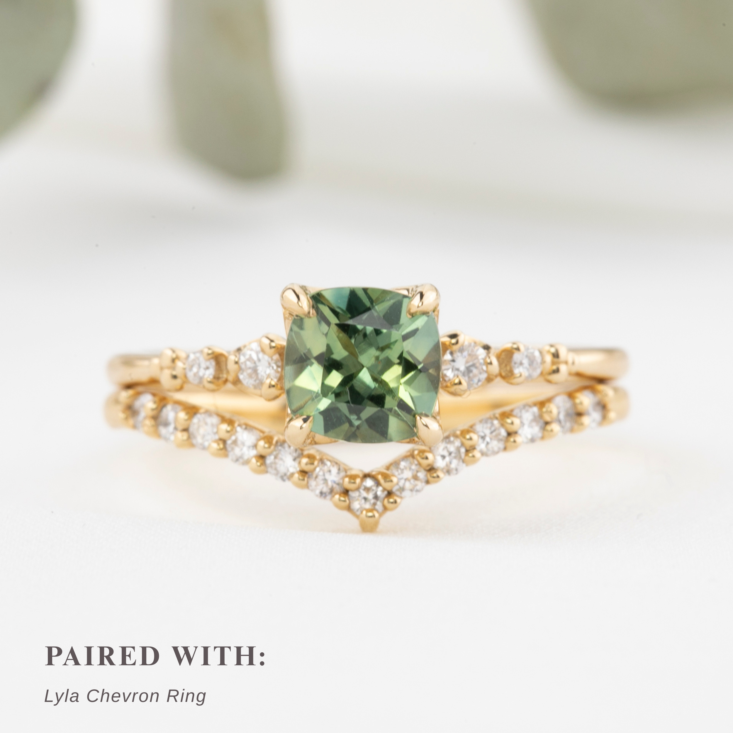 Estel Fleur Ring, 1.26ct Green Montana Sapphire