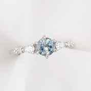 Estel Fleur Petal Ring, 0.86ct Icy Blue Montana Sapphire