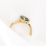 Kylie Ring, 1.22ct Light Blue Green Montana Sapphire