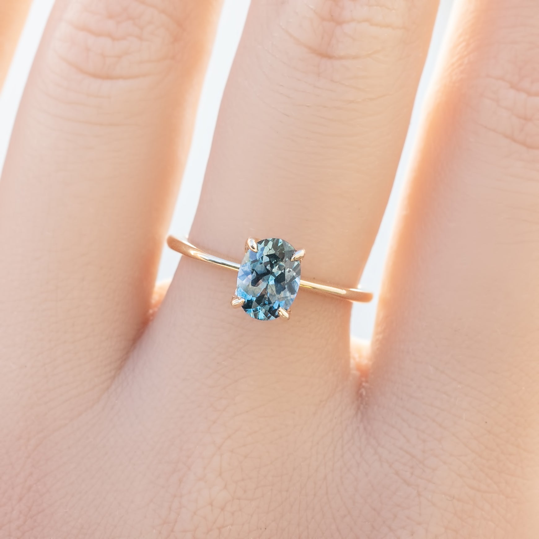 Sara Ring, 1.21ct Montana Sapphire, oval shape gemstone