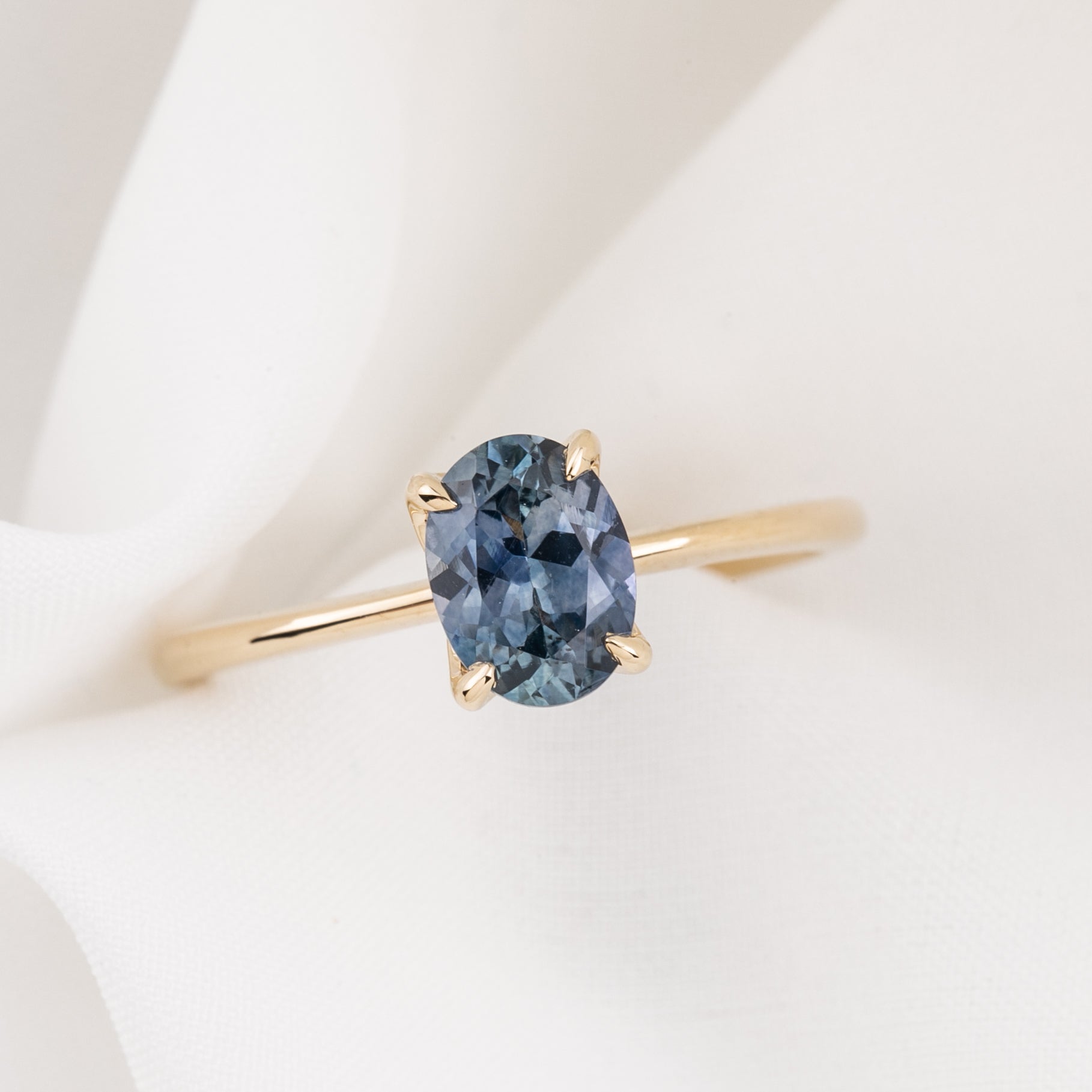 Sara Ring, 1.21ct Montana Sapphire, oval shape gemstone