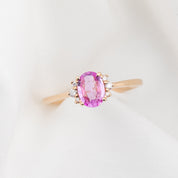 Lena Ring, 0.70ct Pink Sapphire, oval shape gemstone