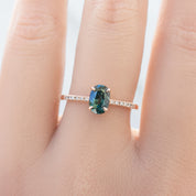Audrey Ring, 1.1ct Queensland Sapphire, oval shape gemstone