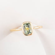 Riley Ring, 1.10ct Light Green Montana Sapphire