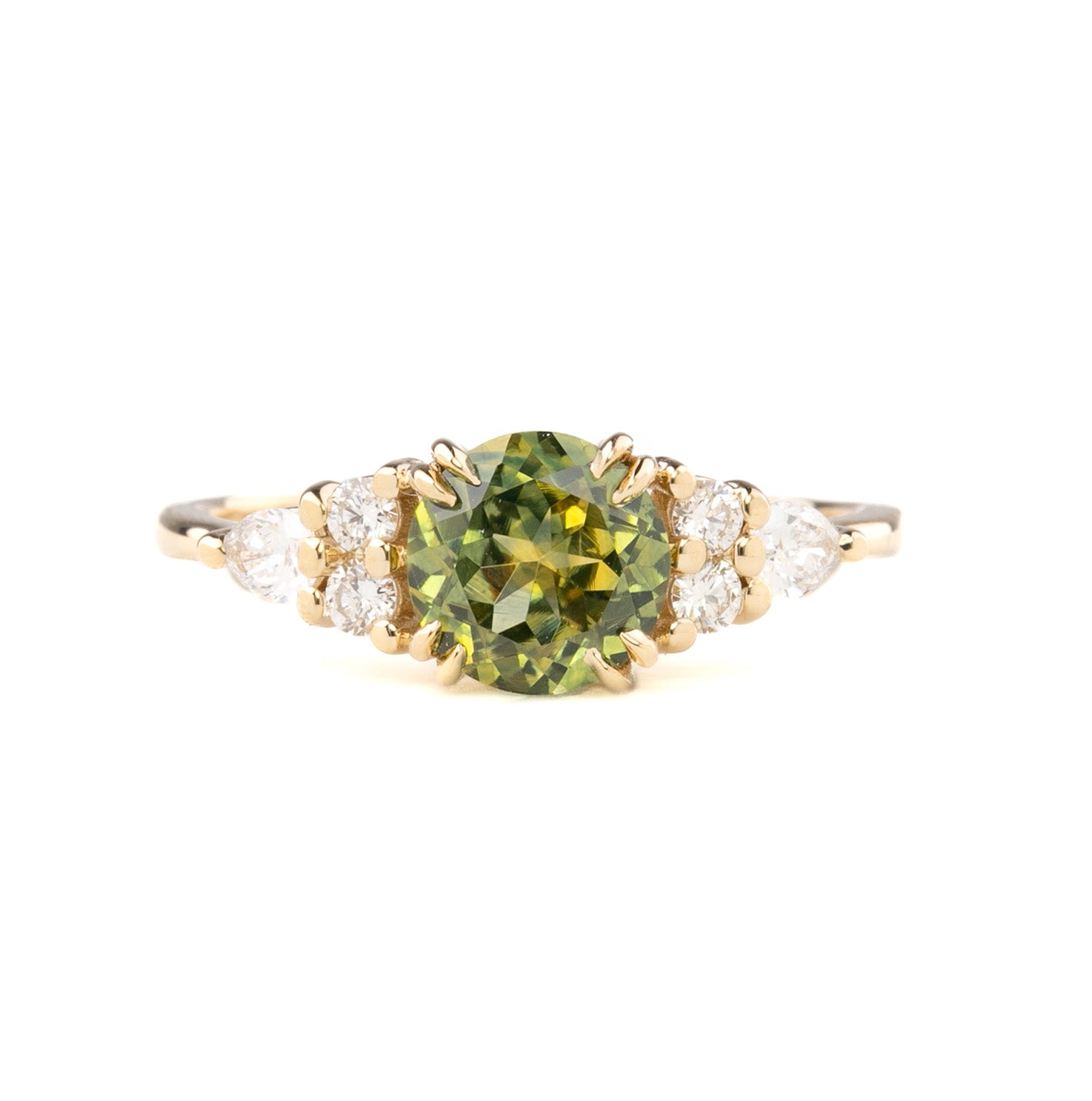 Remi Ring 1.50ct Parti Yellow Green Montana Sapphire, 14K Yellow Gold
