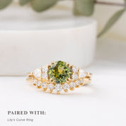 Remi Ring 1.50ct Parti Yellow Green Montana Sapphire, 14K Yellow Gold