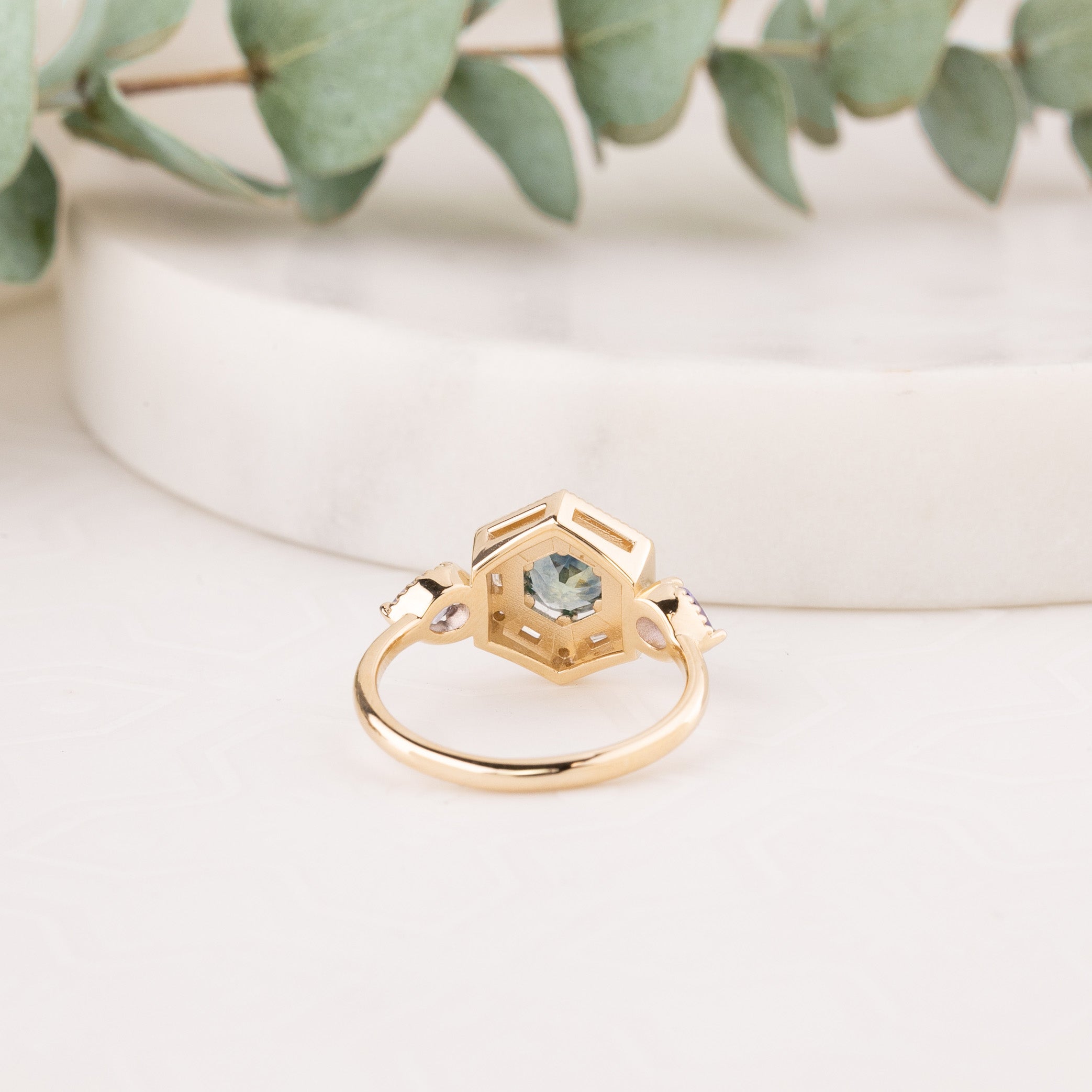 Lila Ring, 0.81ct Light Green Montana Sapphire