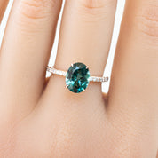 Maria Ring with 1.8ct Namibian Green Tourmaline in 14k rose gold, handmade and ethically sourced by Envero Jewelry
