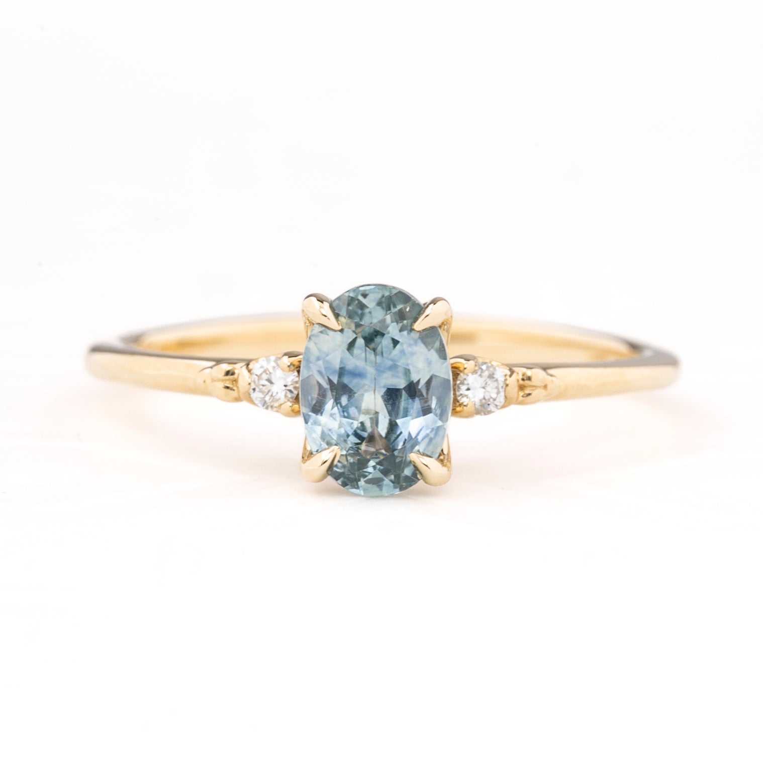 Estel Fleur Ring, 1.29ct Montana Sapphire, oval shape gemstone