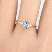 Estel Fleur Ring, 1.29ct Montana Sapphire, oval shape gemstone