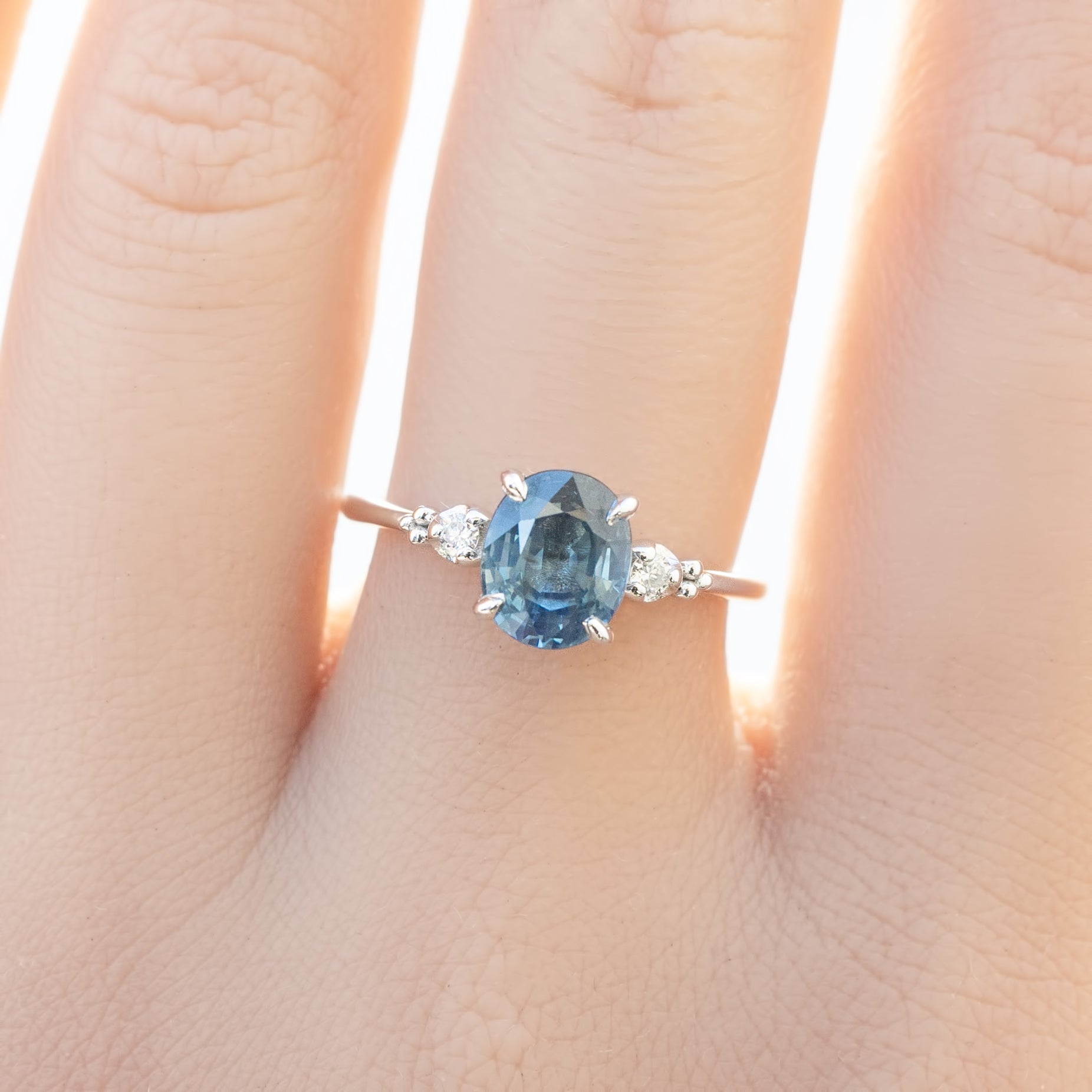 【一点物】エステルリング ・1.87ct・非加熱アフリカ産ブルーサファイア・K14WG