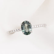 Audrey Ring, 1.01ct Unheated Sapphire, oval shape gemstone