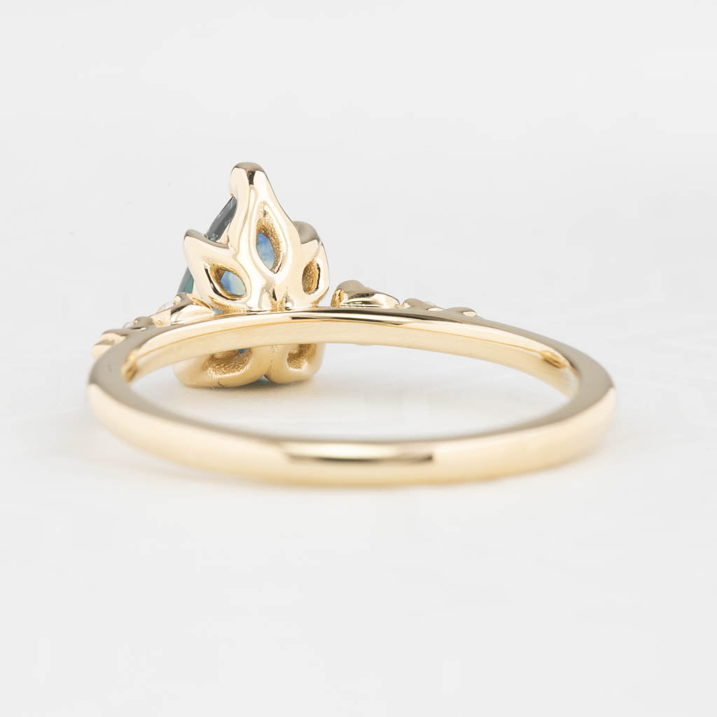 Estel Fleur Ring, 1.46ct Blue Montana Sapphire