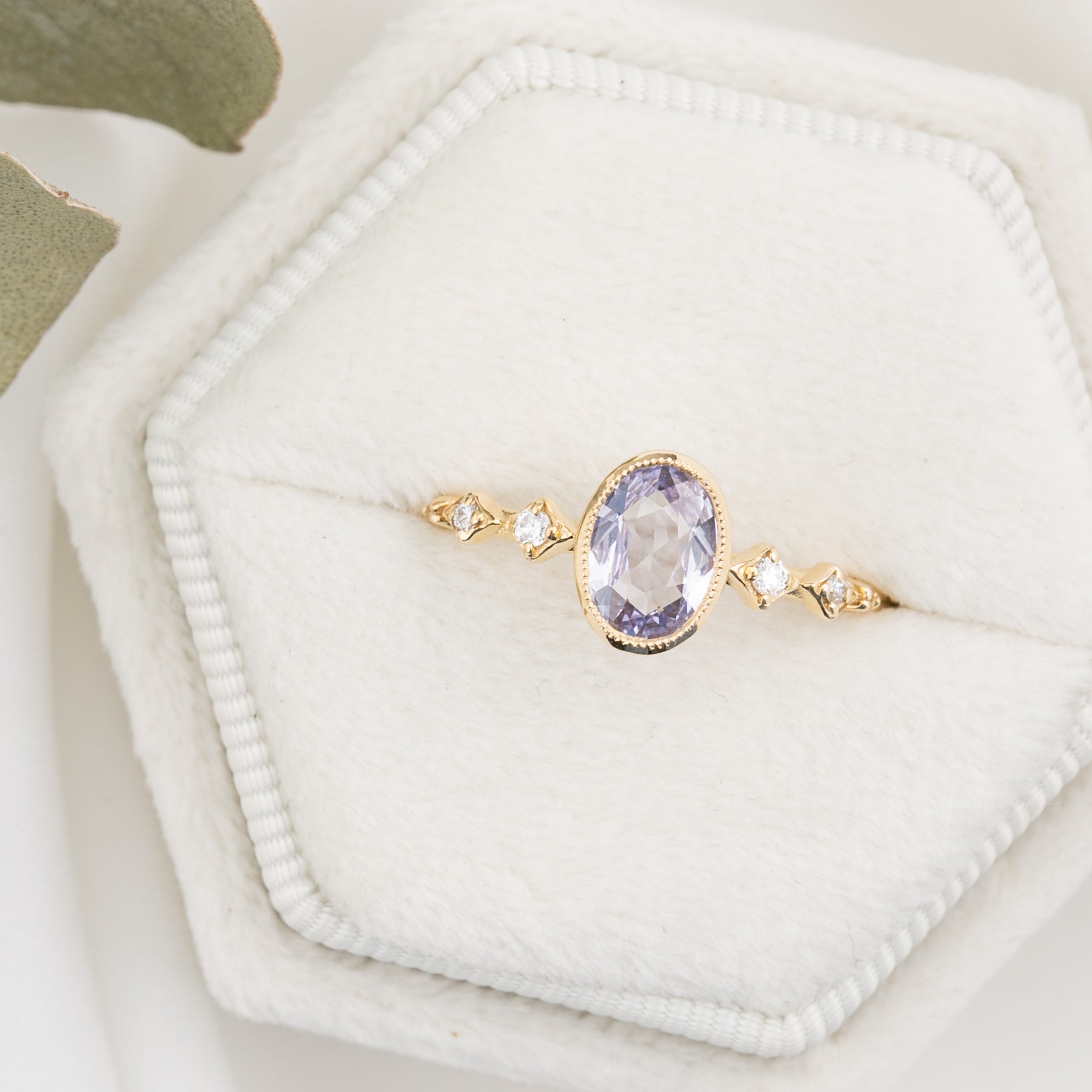 Celeste Ring, Madagascar Sapphire of your choice, oval shape gemstone