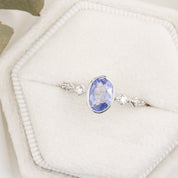 Celeste Ring, Madagascar Sapphire of your choice, oval shape gemstone