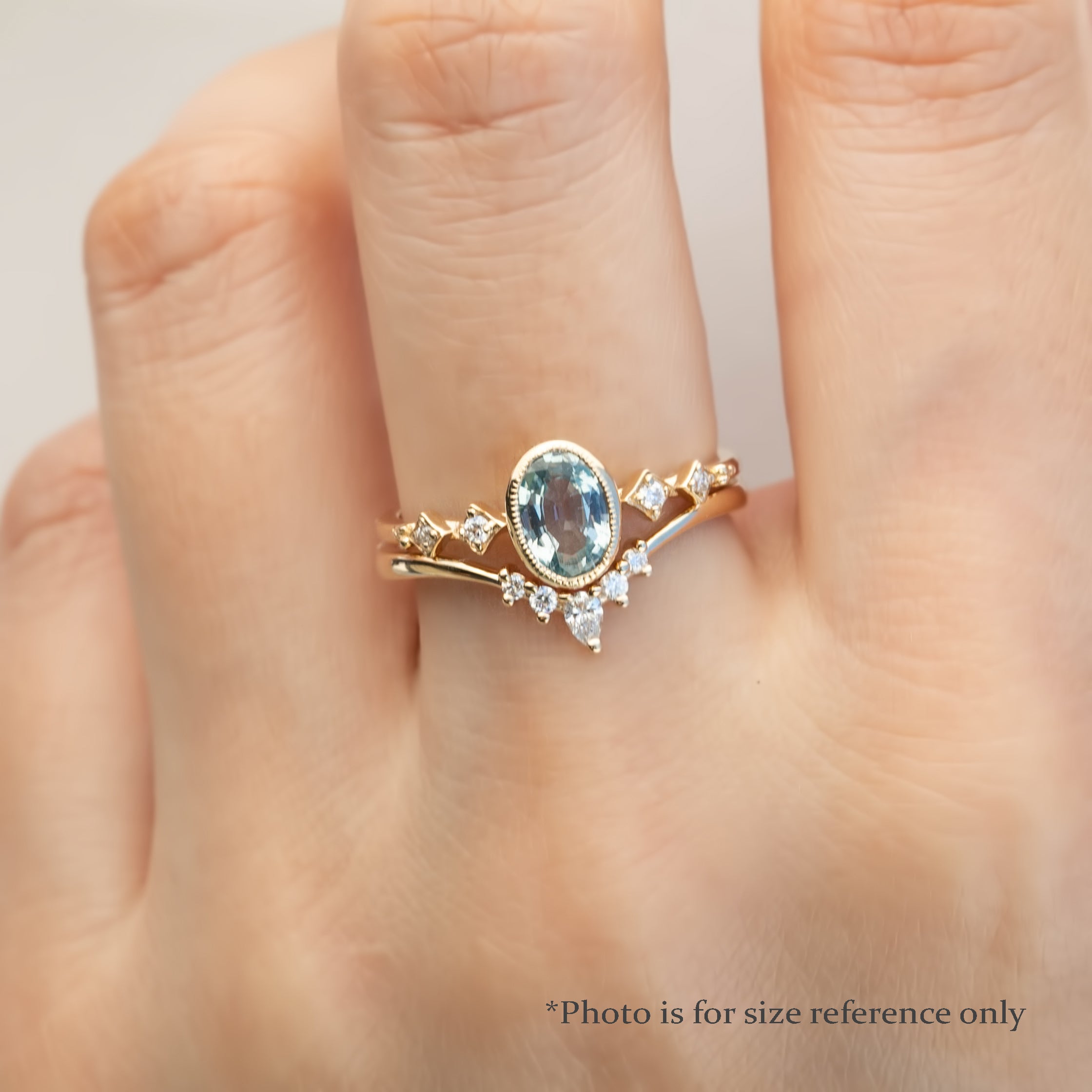 Celeste Ring, Madagascar Sapphire of your choice, oval shape gemstone
