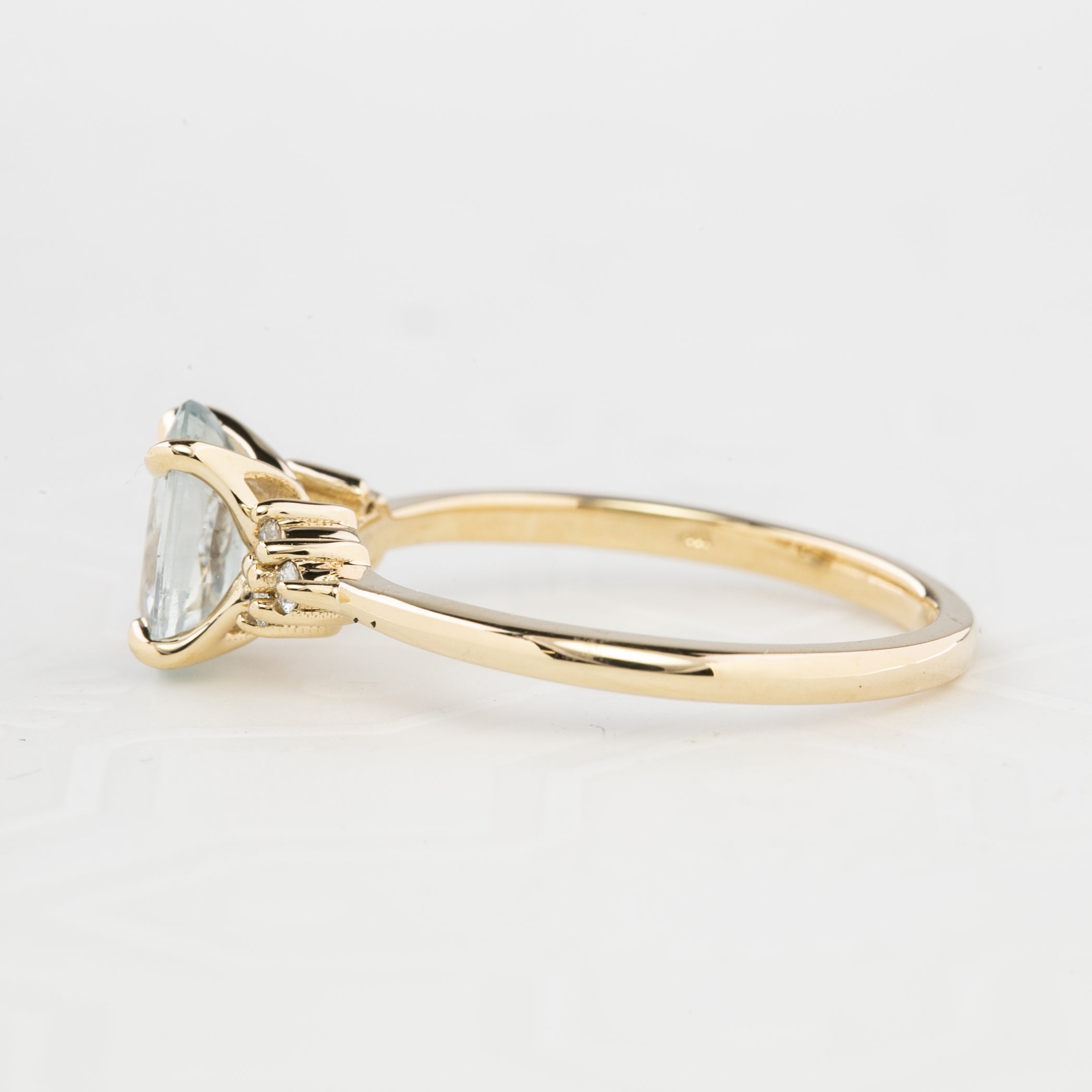 Teresa Ring, 1.90ct Light Green Madagascar Sapphire