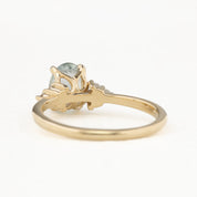 Teresa Ring, 1.40ct Light Green Yellow Unheated Sapphire, oval shape gemstone