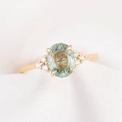 Teresa Ring, 1.90ct Light Green Madagascar Sapphire
