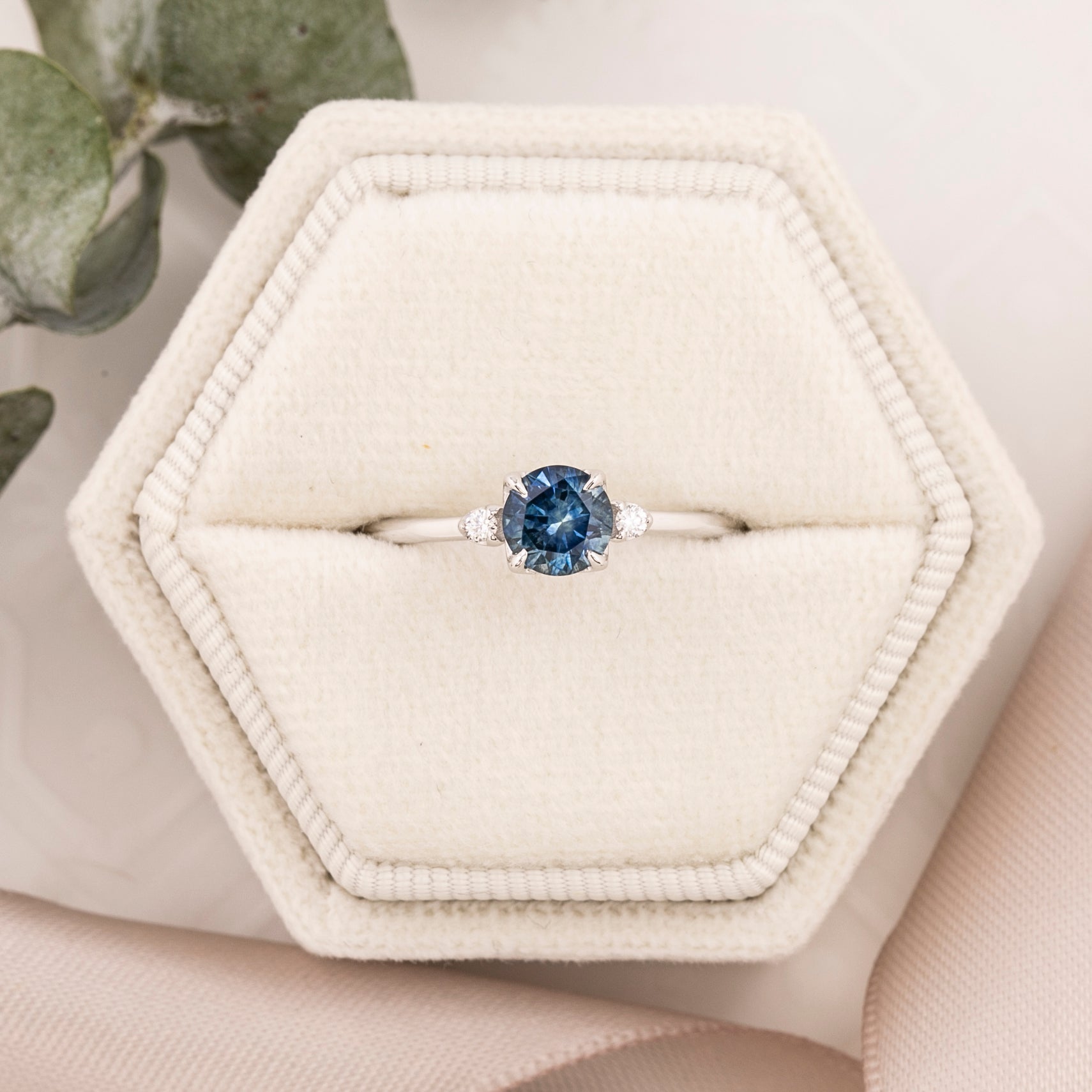 Sofia Ring, 0.77ct Montana Sapphire