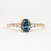 Estel Fleur Ring, 0.93ct Montana Sapphire One of a kind, oval shape gemstone