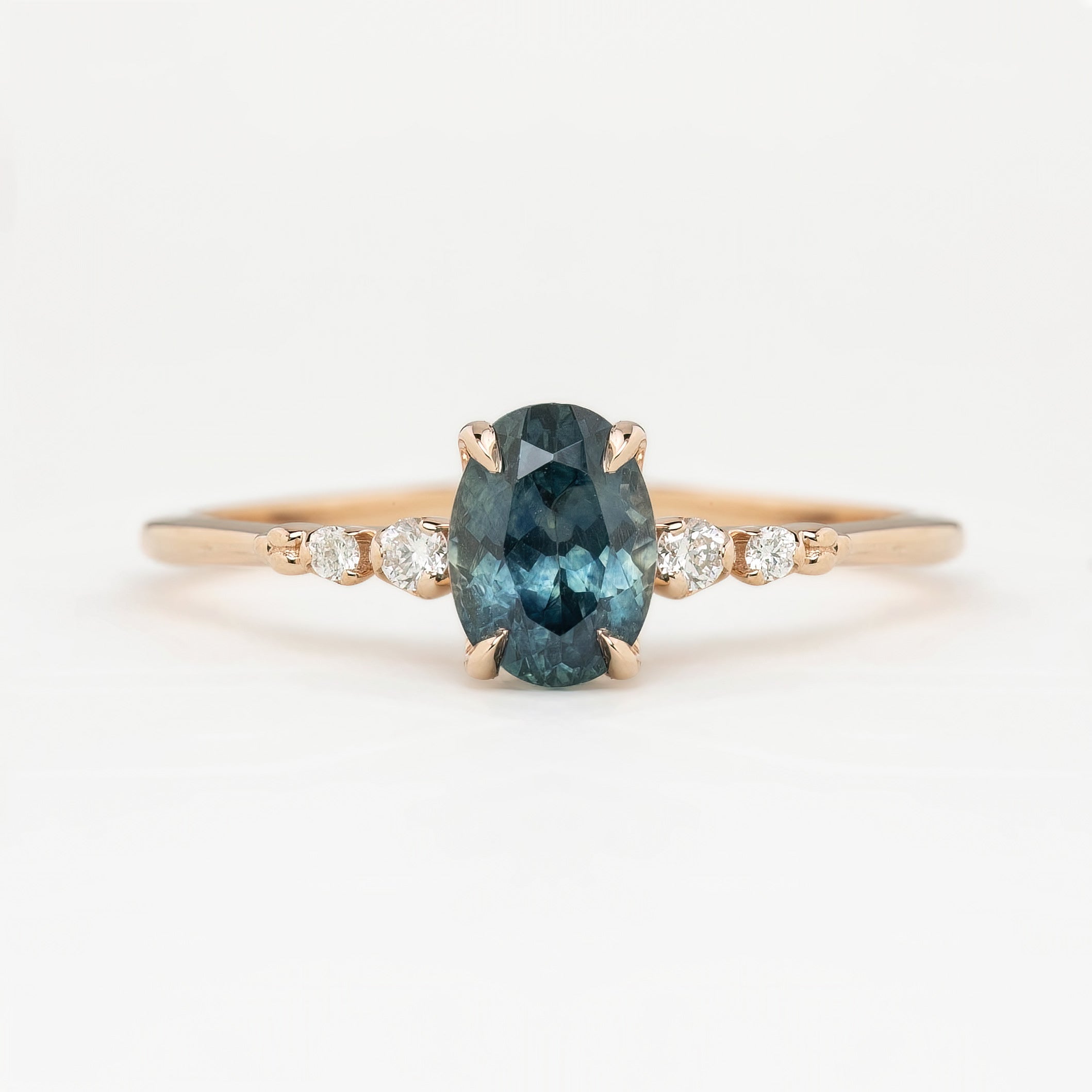 Estel Fleur Ring, 0.93ct Montana Sapphire One of a kind, oval shape gemstone