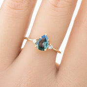 Emilie Ring, 0.97ct Green Montana Sapphire