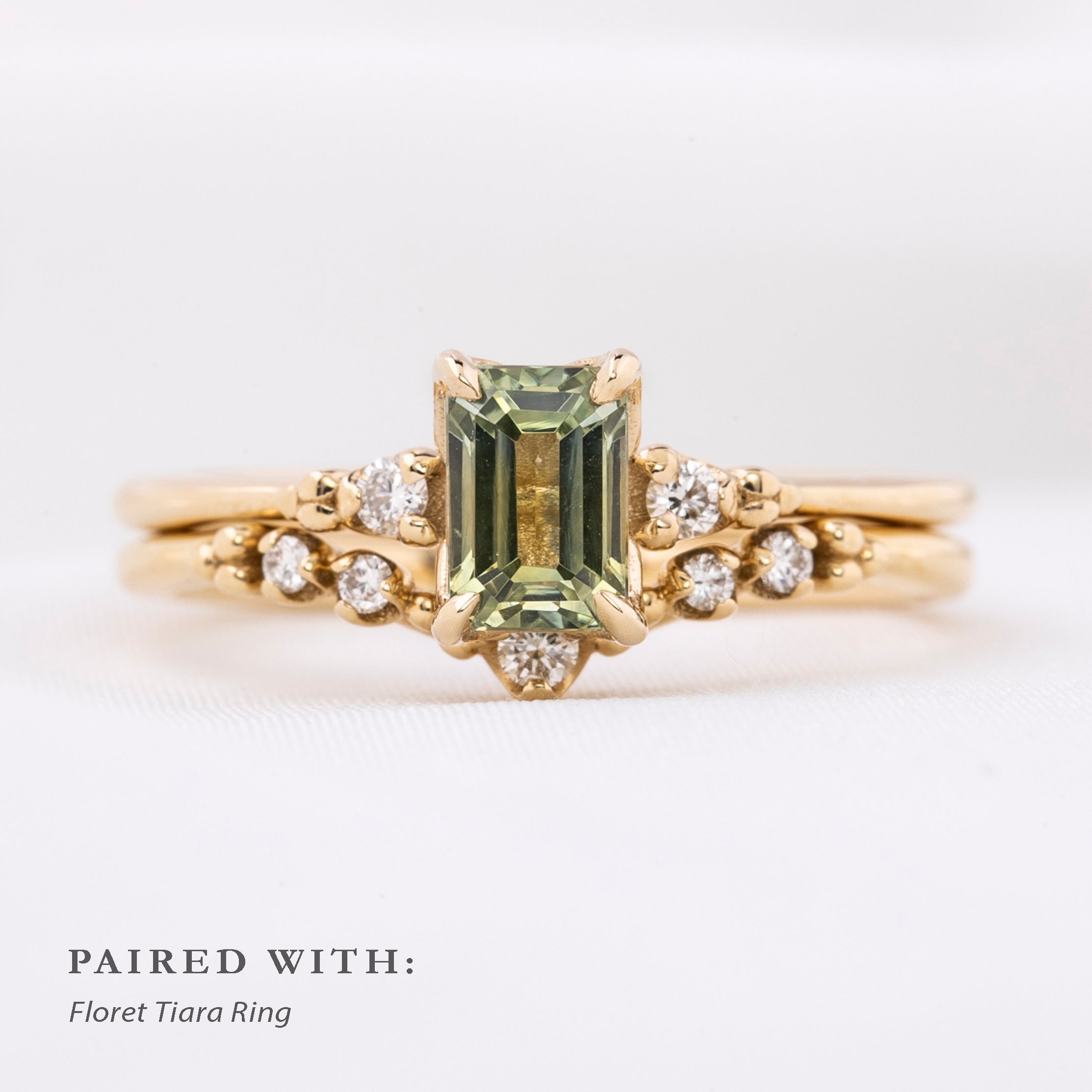 Estel Ring, 0.81ct Emerald Montana Sapphire