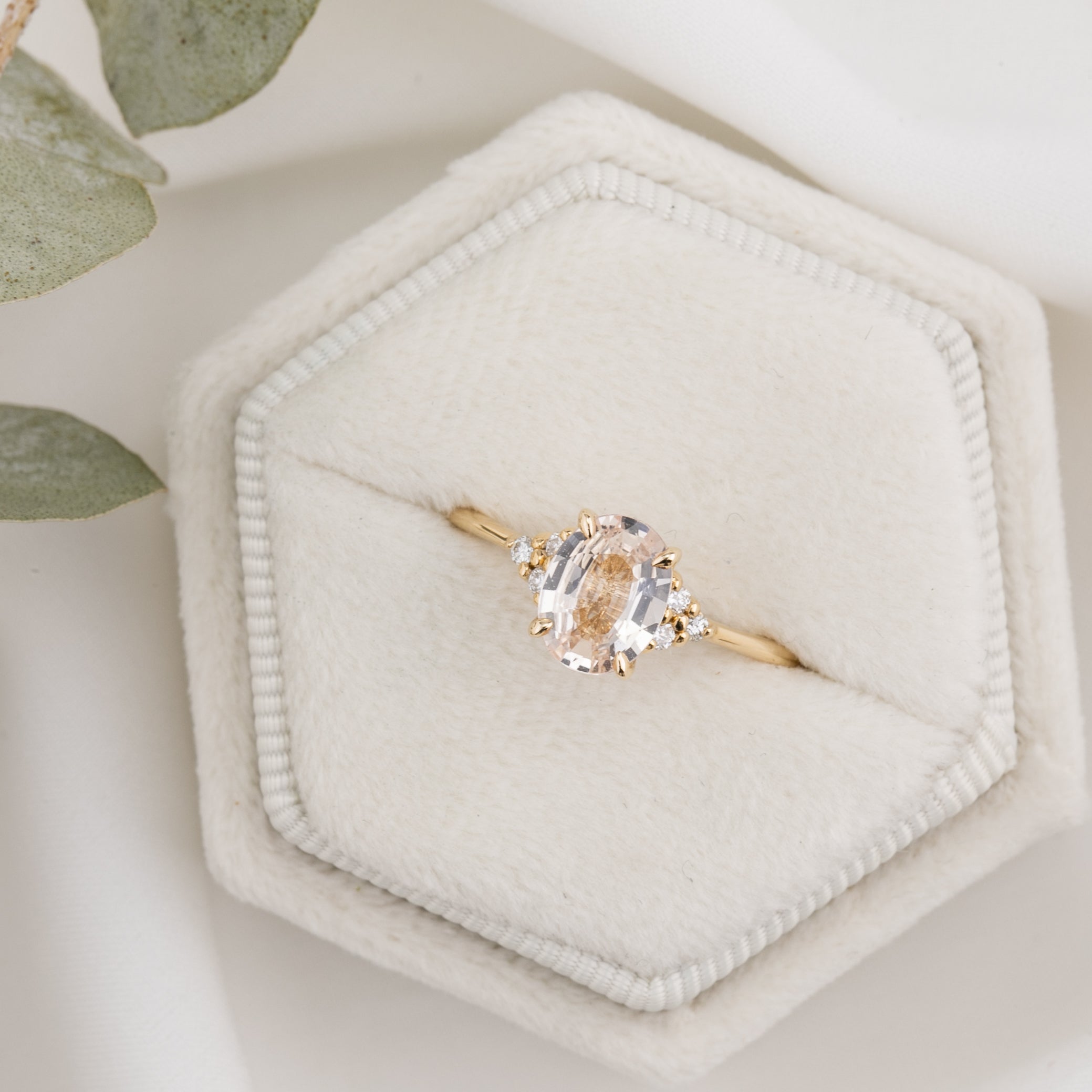 【即日配送】テレサリング ・1.44ct・非加熱マダガスカル産ライトピーチサファイア・K14YG