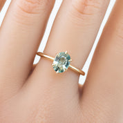 【一点物】フローリンリング ・1.11ct・非加熱グリーンサファイア・K14YG