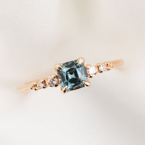 Estel Fleur Ring, 0.77ct Blue Montana Sapphire