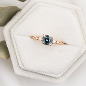 Estel Fleur Ring, 0.77ct Blue Montana Sapphire