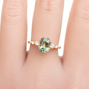 Estel Fleur Ring, 1.75ct Montana Sapphire, oval shape gemstone