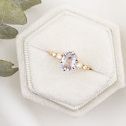 Estel Fleur Six Prongs Ring 1.36ct Lavender Blue Unheated Oval Sapphire, 14K Yellow Gold (One of a kind)