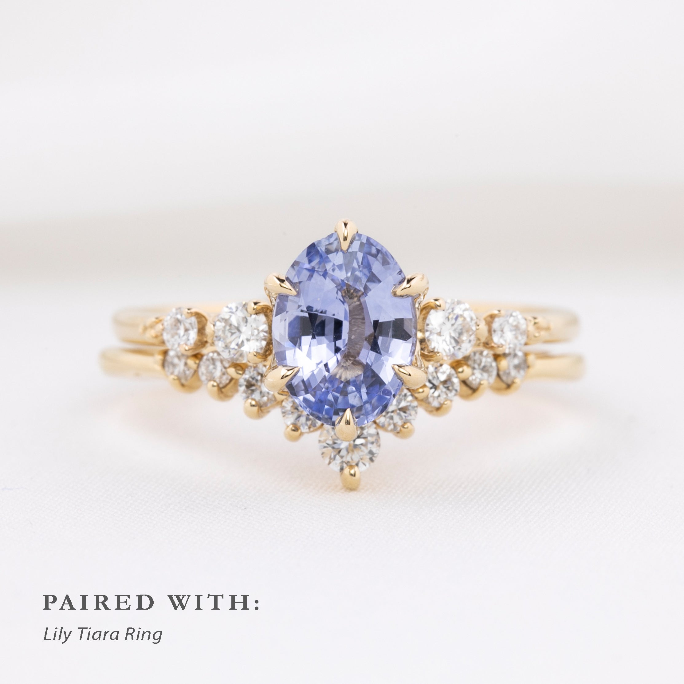 Estel Fleur Ring, 1.29ct Srilanka Sapphire, oval shape gemstone