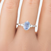 【即日配送】エステルフルールリング ・1.4ct・非加熱ブルーサファイア・K14WG