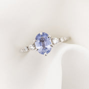 【即日配送】エステルフルールリング ・1.4ct・非加熱ブルーサファイア・K14WG