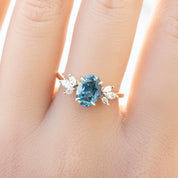 Nova Ring, 2ct Montana Sapphire, oval shape gemstone