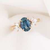 Nova Ring, 2ct Montana Sapphire, oval shape gemstone