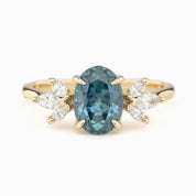Nova Ring, 2ct Montana Sapphire, oval shape gemstone