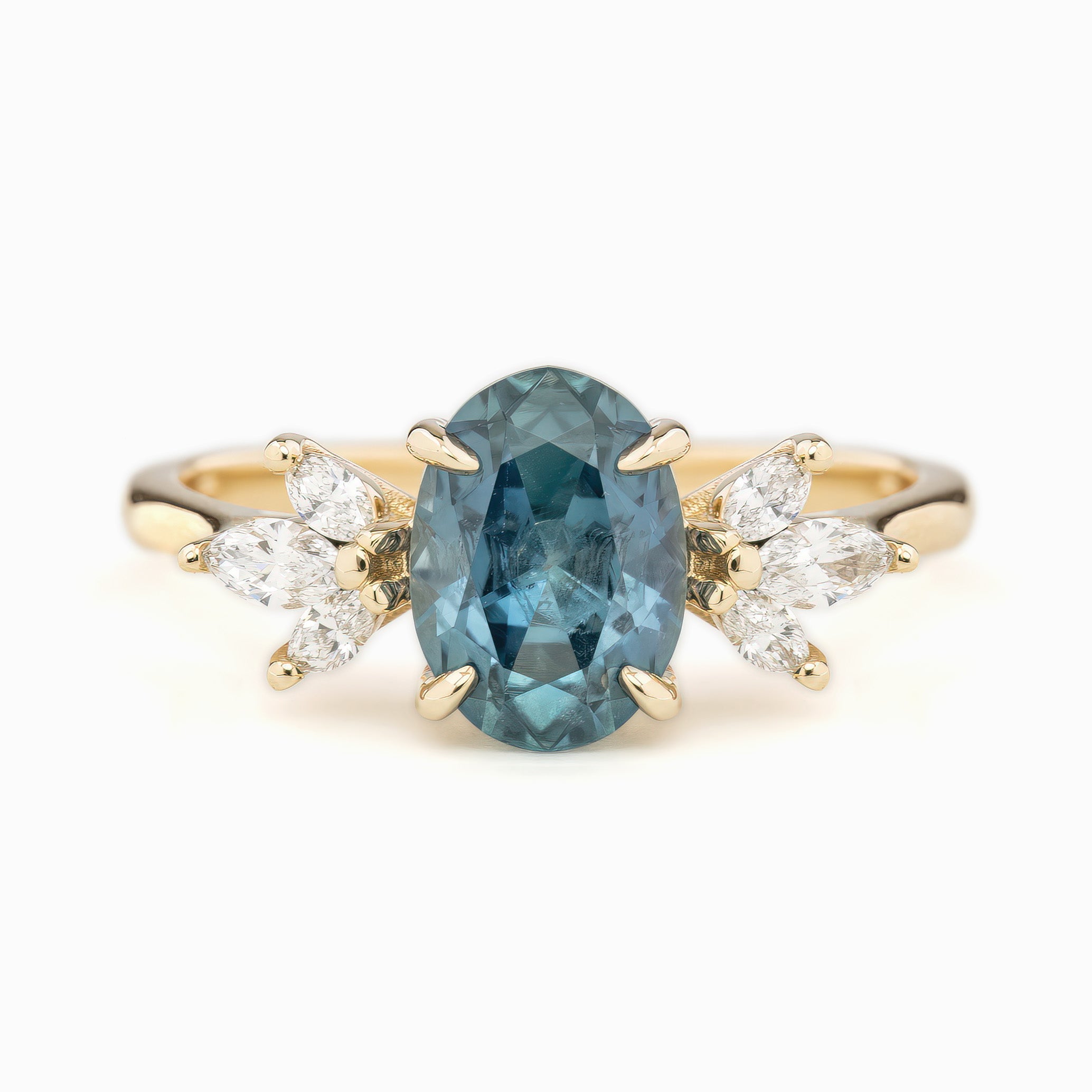 Nova Ring, 2ct Montana Sapphire, oval shape gemstone