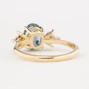 Nova Ring, 2ct Montana Sapphire, oval shape gemstone