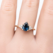 Teresa Ring, 1.37ct Teal Queensland Sapphire