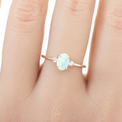 Emilie Ring 0.30ct Rainbow Opal, 14K Yellow Gold (One of a kind)