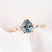 Estel Fleur Ring, 0.93ct Blue Montana Sapphire
