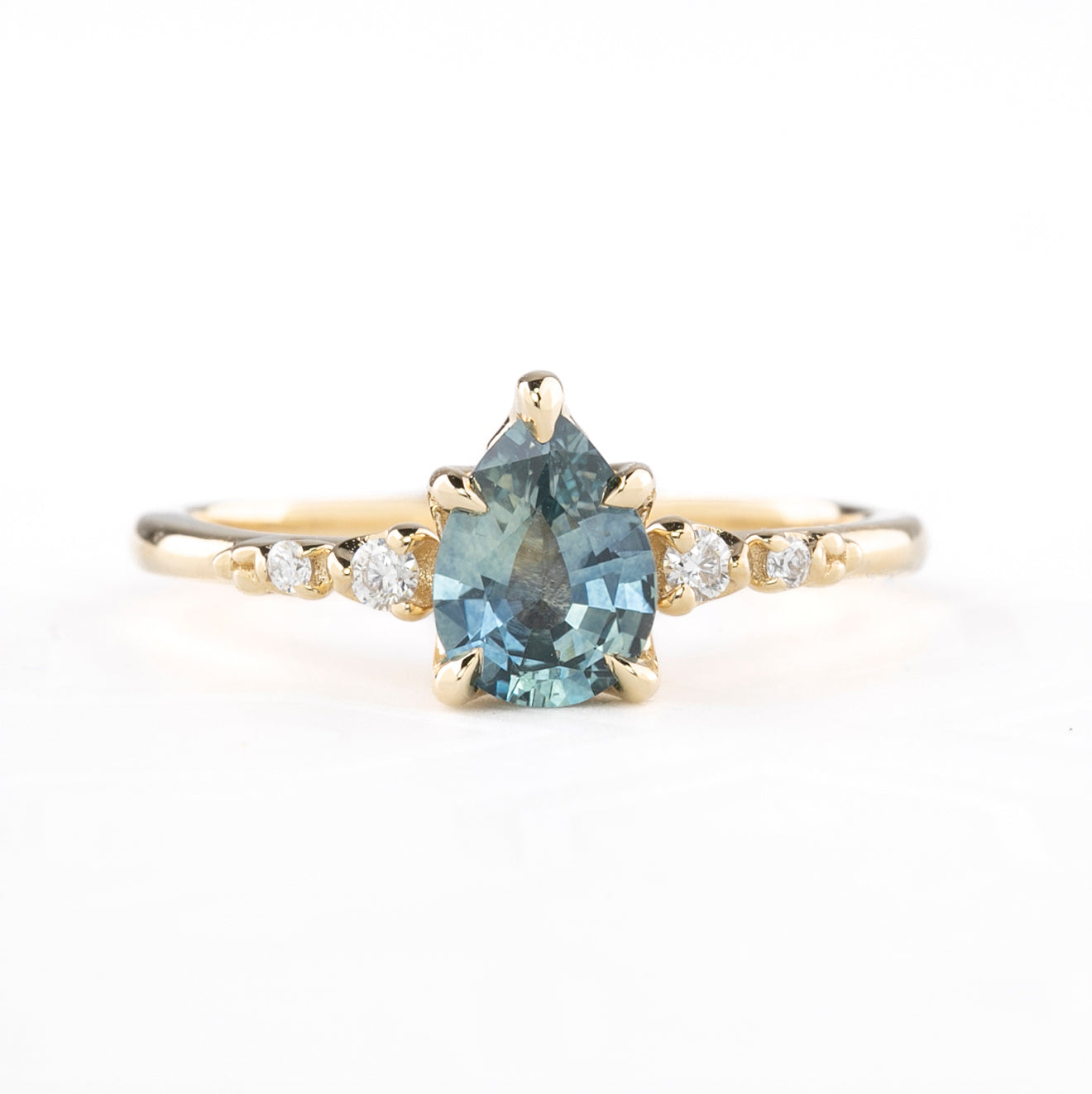 Estel Fleur Ring, 0.93ct Blue Montana Sapphire