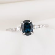Estel Fleur Ring, 1.15ct Queensland Sapphire, oval shape gemstone